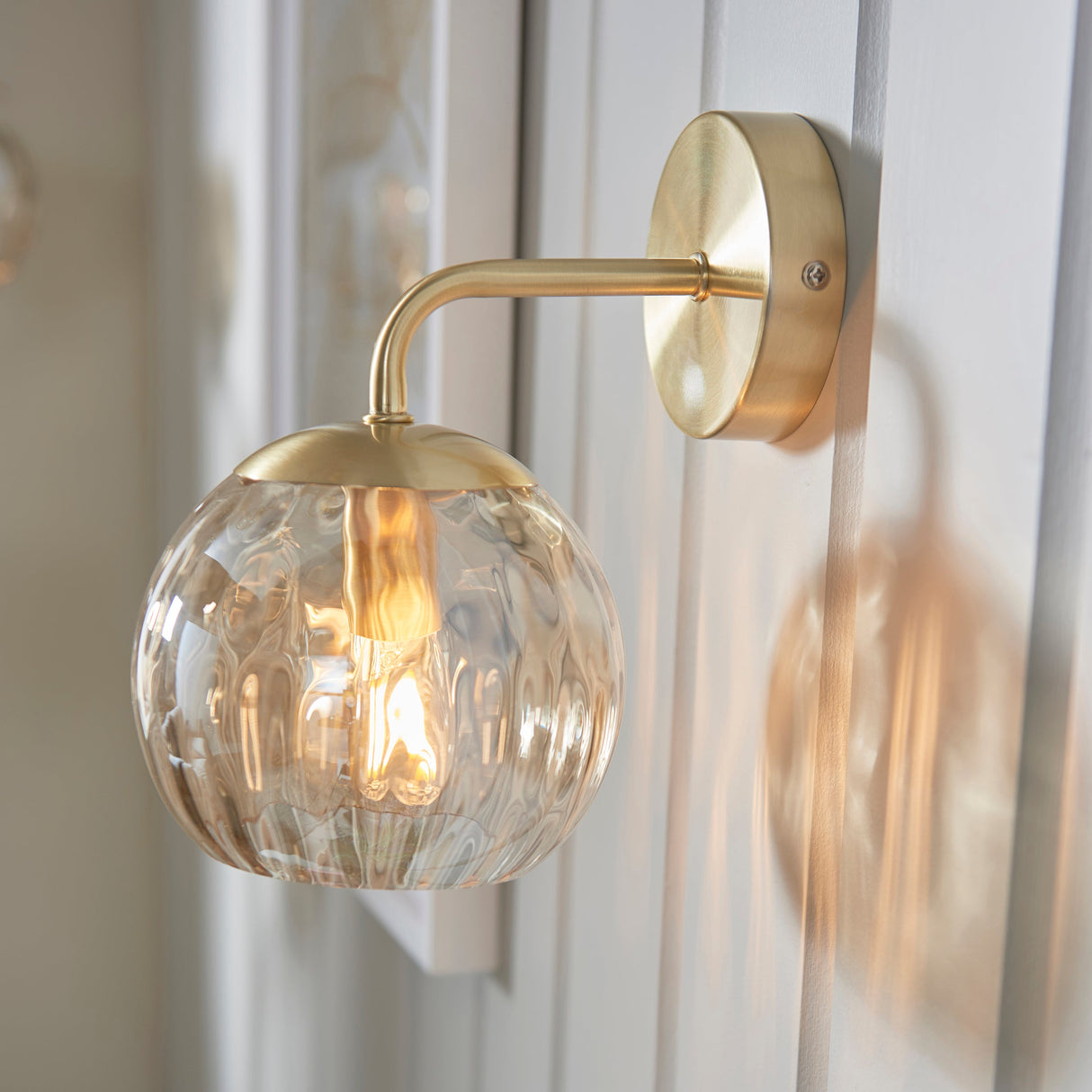 Endon Dimple Wall Light Satin Brass – from Amos Lighting + Home