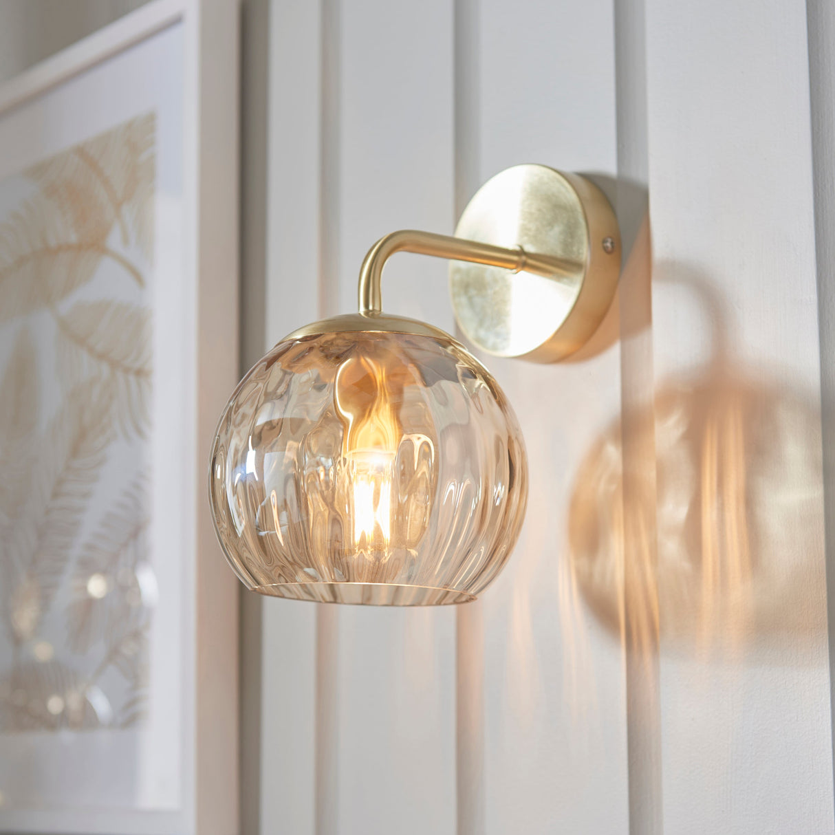 Endon Dimple Wall Light Satin Brass – from Amos Lighting + Home