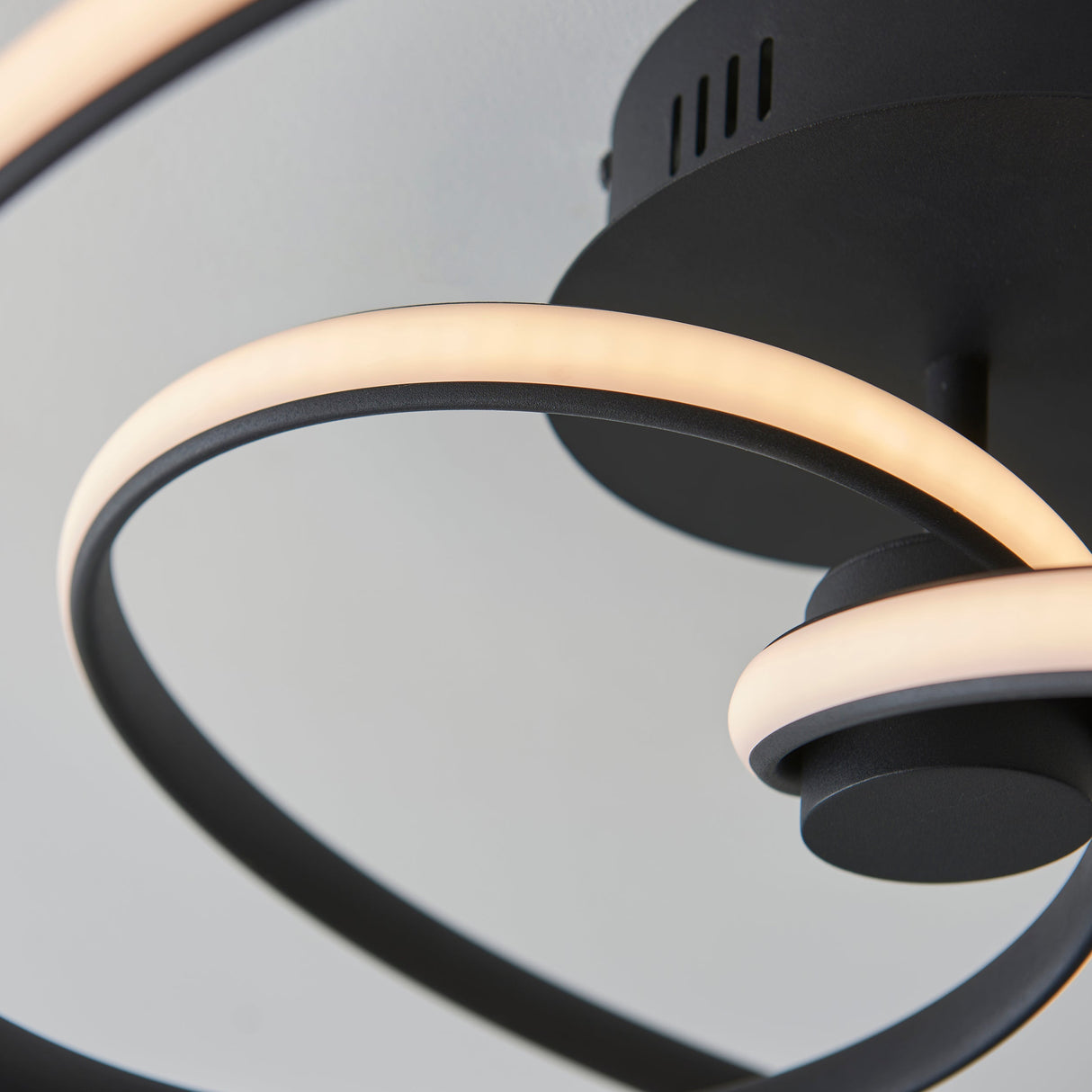 Amos Dune LED Semi flush Ceiling Light Black – from Amos Lighting + Home