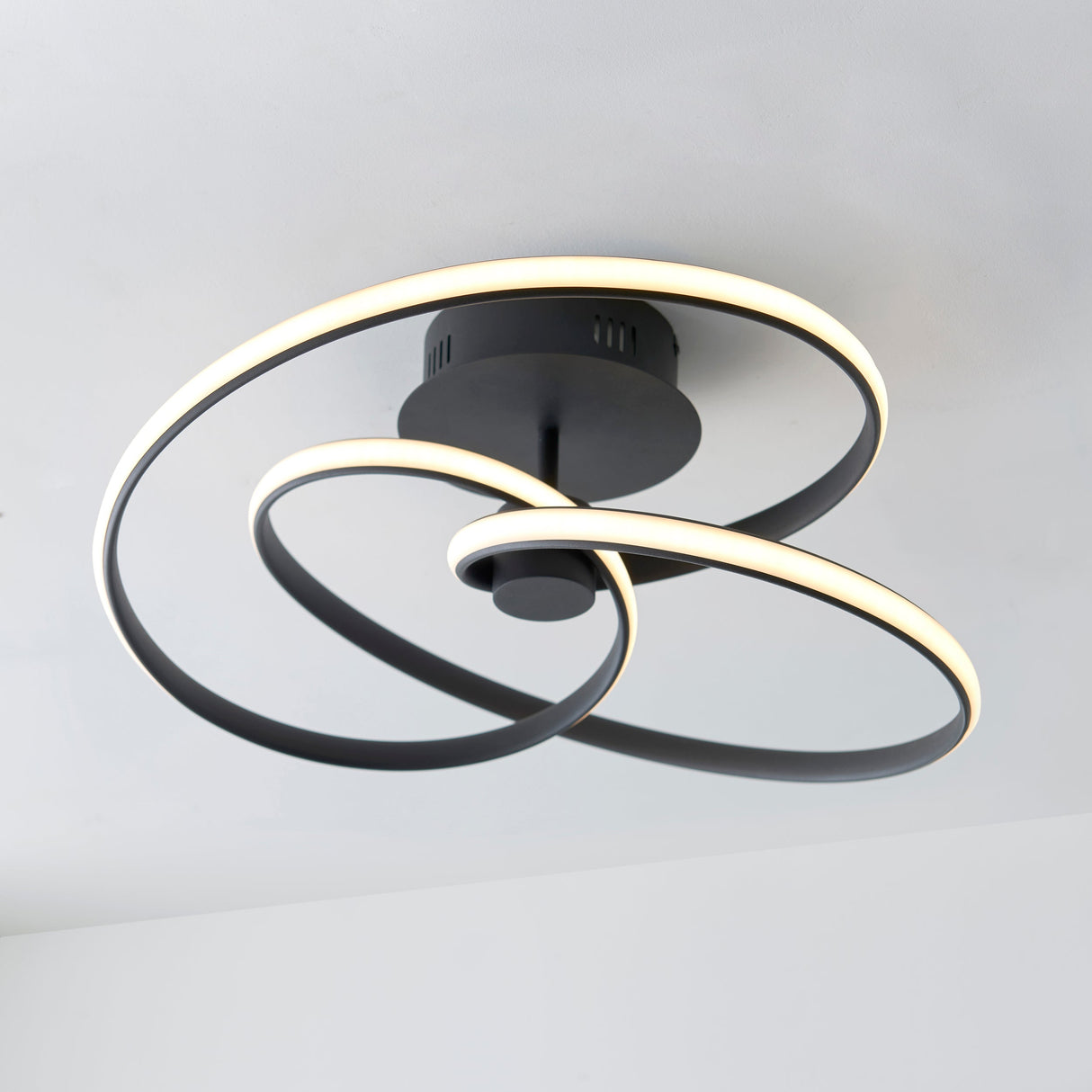 Amos Dune LED Semi flush Ceiling Light Black – from Amos Lighting + Home