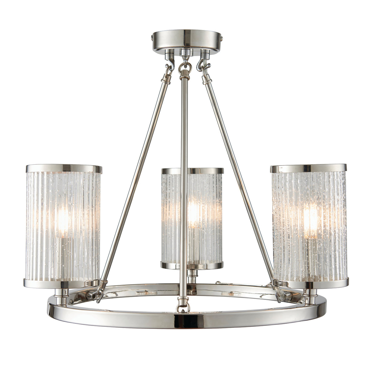 Endon Easton Nickel 3lt Semi flush Ceiling Light – from Amos Lighting + Home