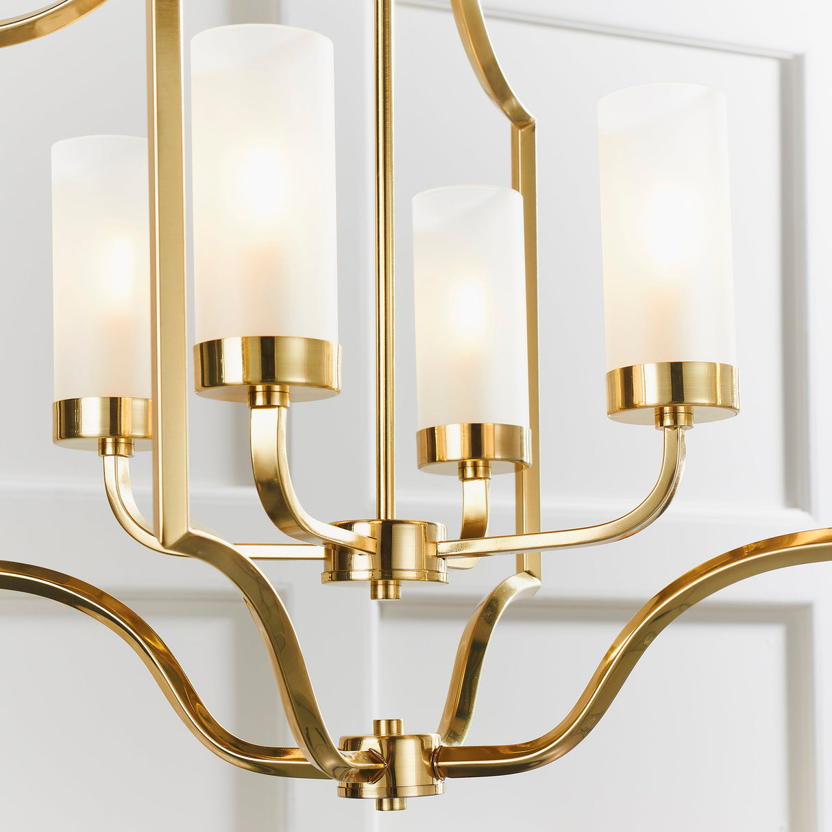 Amos Edrea Satin Brass Chandelier – from Amos Lighting + Home