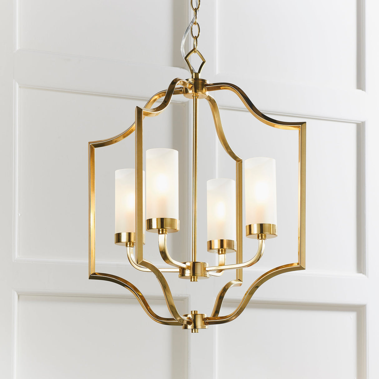 Amos Edrea Satin Brass Chandelier – from Amos Lighting + Home