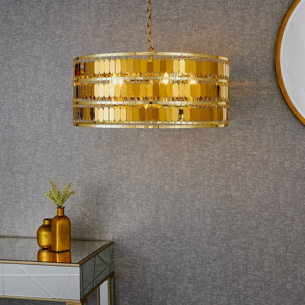 Endon Eldora 5lt Pendant Gold – from Amos Lighting + Home