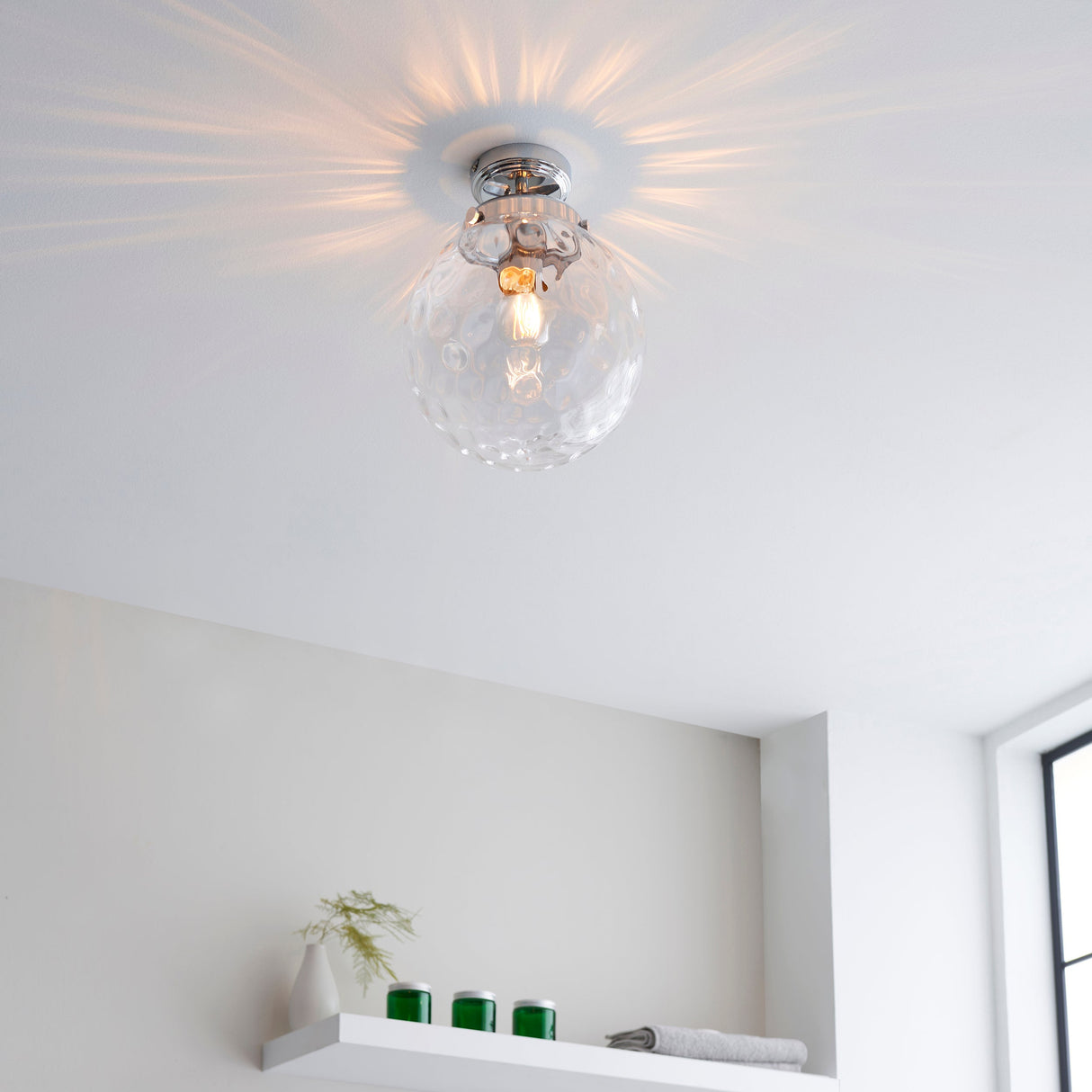 Amos Elston Flush Bathroom Ceiling Light Chrome – from Amos Lighting + Home