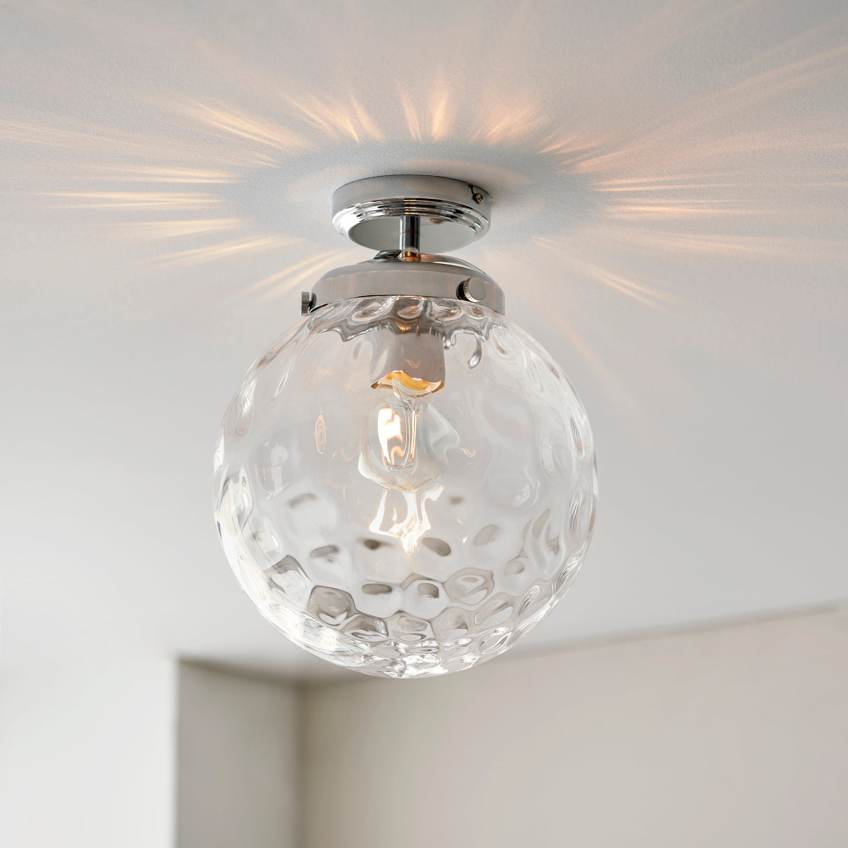 Amos Elston Flush Bathroom Ceiling Light Chrome – from Amos Lighting + Home