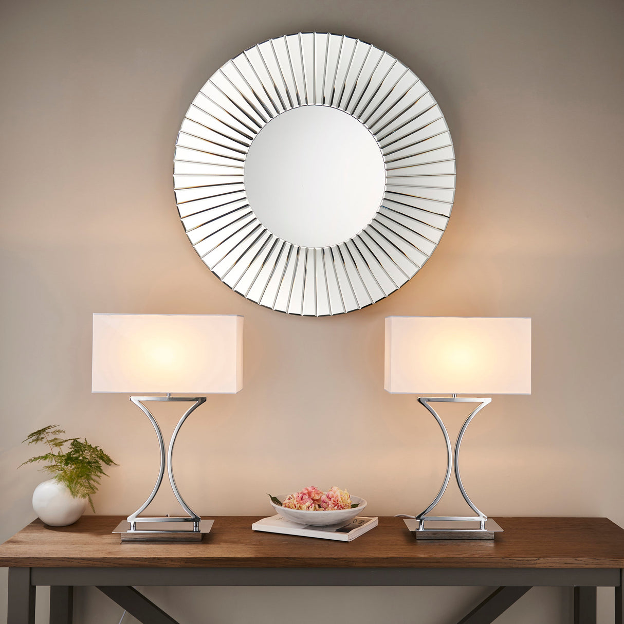 Amos Epalle Chrome Table Lamp with Shade – from Amos Lighting + Home
