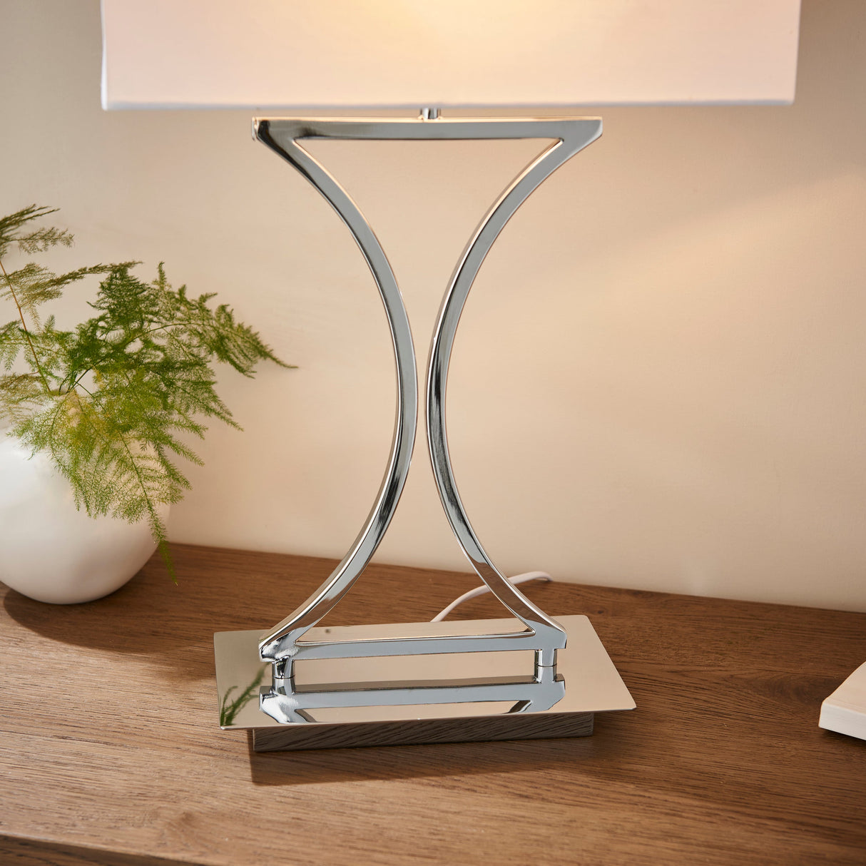 Amos Epalle Chrome Table Lamp with Shade – from Amos Lighting + Home