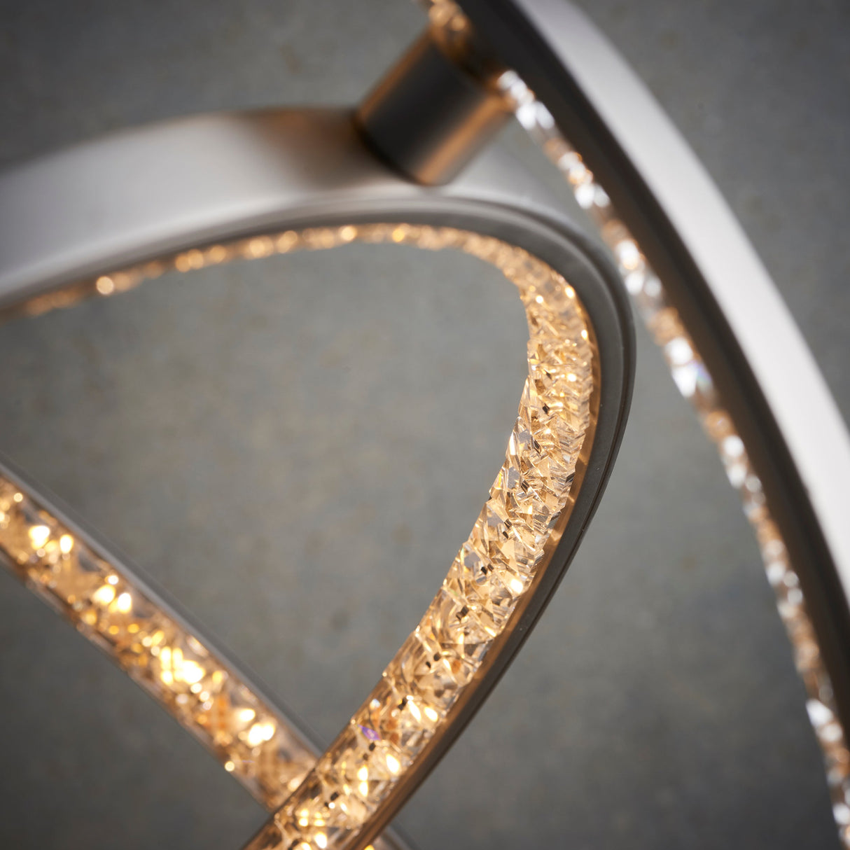 Amos Eternity LED 3 Hoop Pendant Matt Nickel – from Amos Lighting + Home