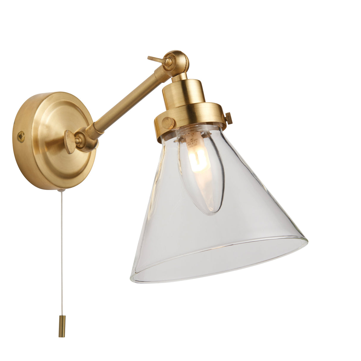 Amos Faraday Bathroom Wall Light Satin Brass – from Amos Lighting + Home