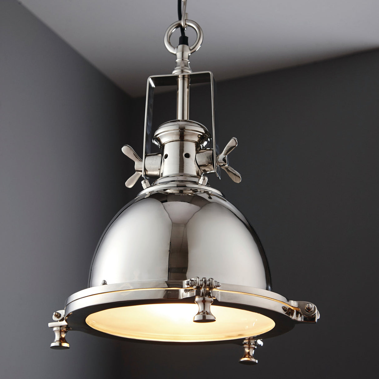 Amos Fenton Bright Nickel Pendant – from Amos Lighting + Home