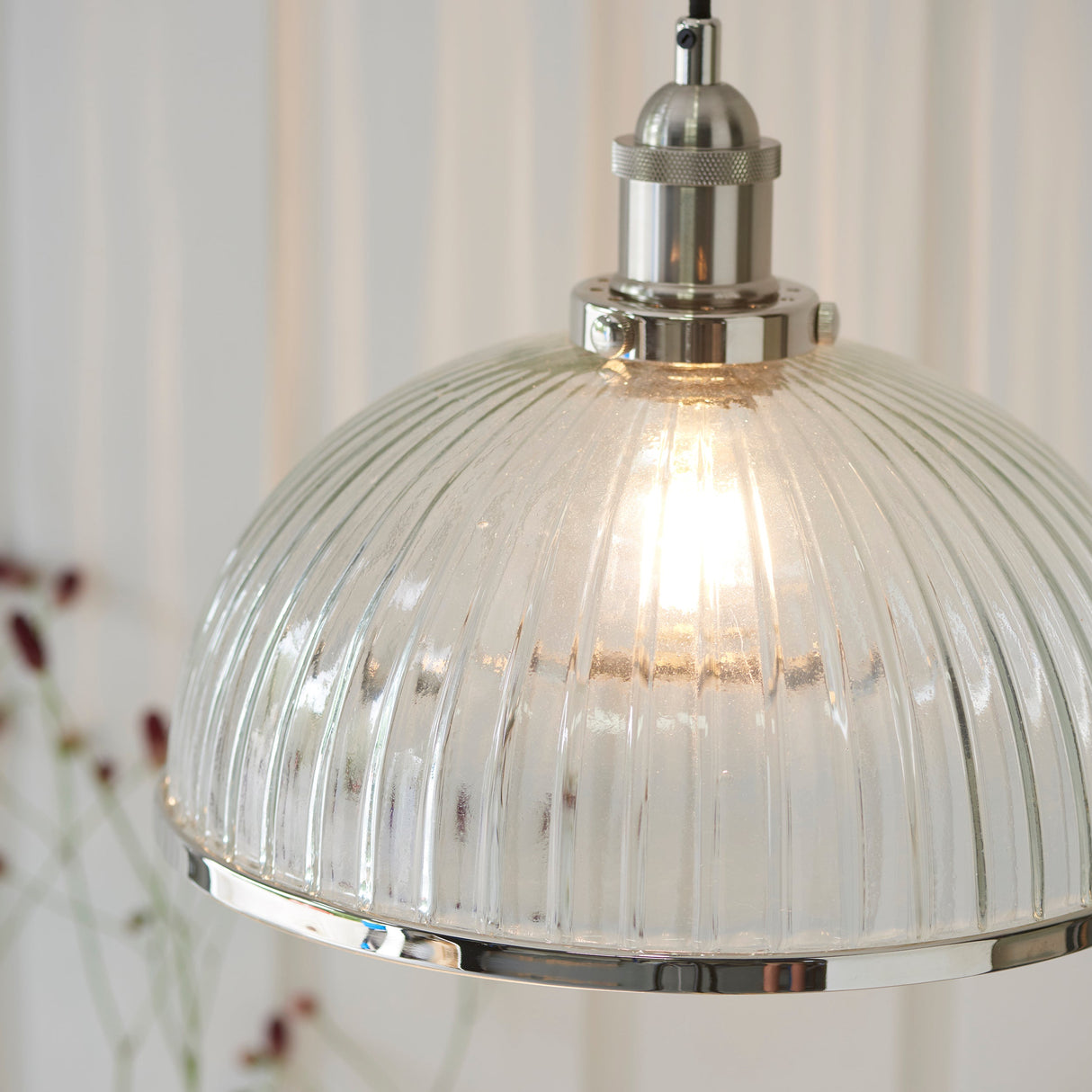 Amos Fluted Hansen Pendant Nickel – from Amos Lighting + Home