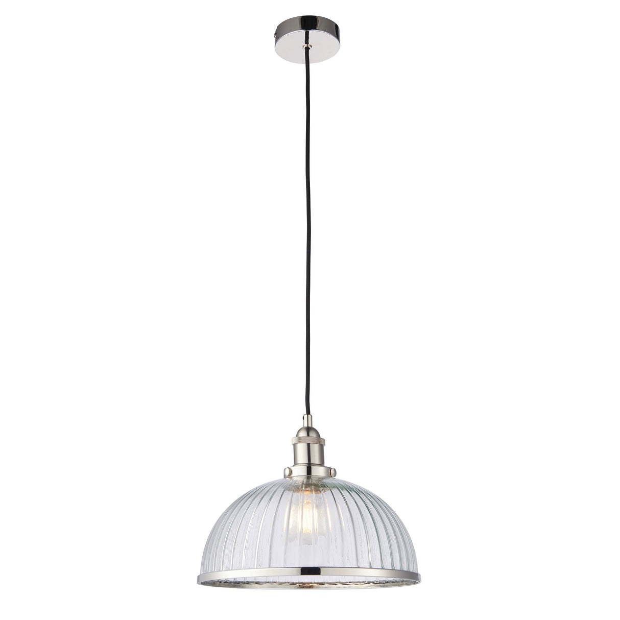 Amos Fluted Hansen Pendant Nickel – from Amos Lighting + Home