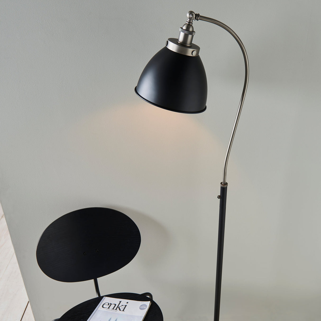 Amos Franklin Floor Lamp Matt Black & Pewter – from Amos Lighting + Home