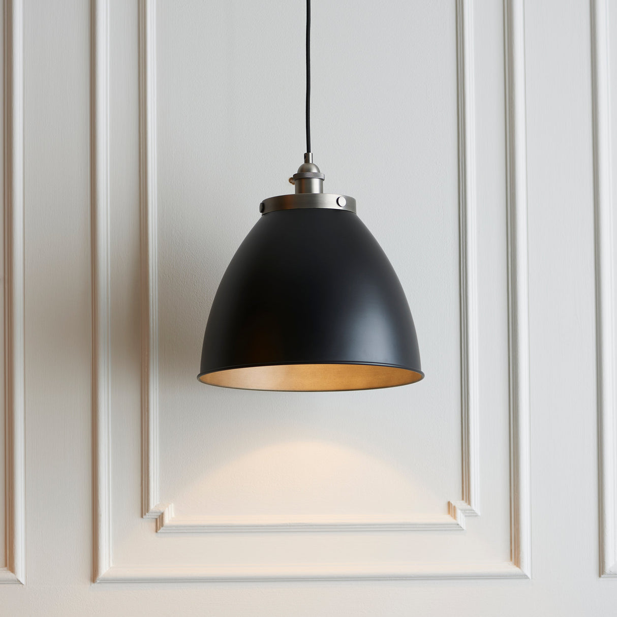 Amos Franklin Pendant Large Matt Black & Pewter – from Amos Lighting + Home