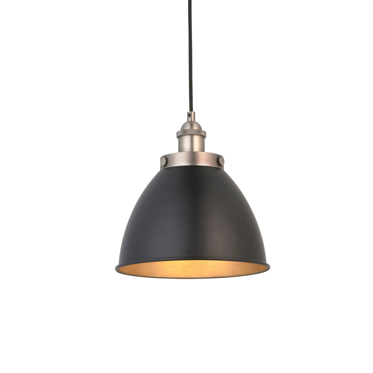 Amos Franklin Pendant Small Matt Black & Pewter – from Amos Lighting + Home