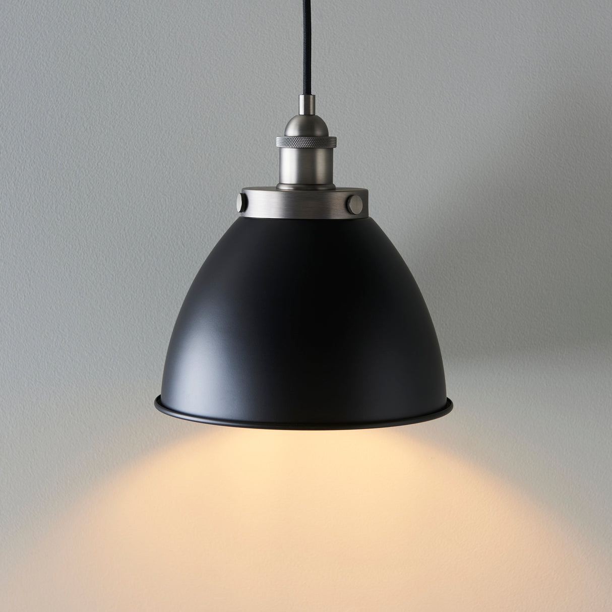 Amos Franklin Pendant Small Matt Black & Pewter – from Amos Lighting + Home