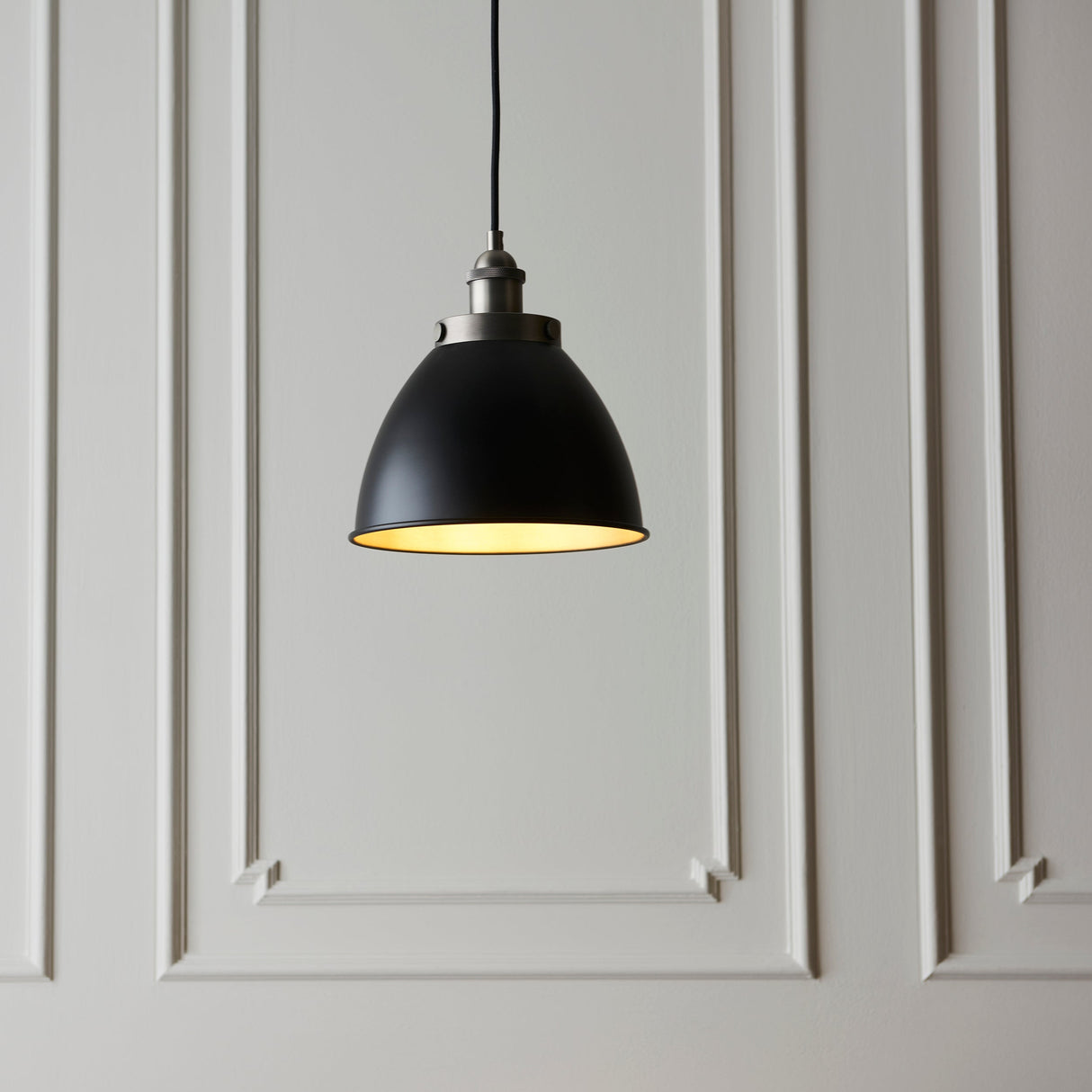 Amos Franklin Pendant Small Matt Black & Pewter – from Amos Lighting + Home