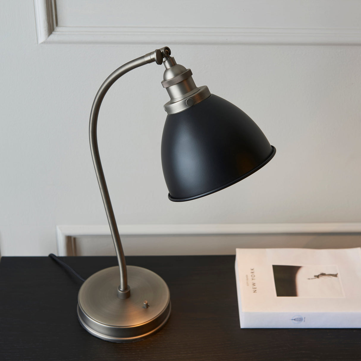 Amos Franklin Table Lamp Matt Black & Pewter – from Amos Lighting + Home
