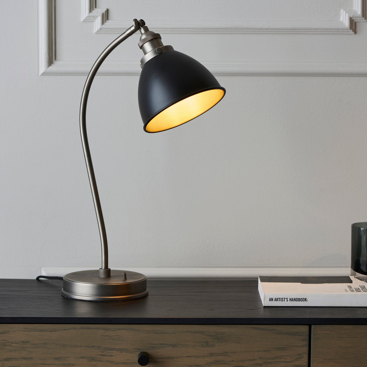 Amos Franklin Table Lamp Matt Black & Pewter – from Amos Lighting + Home