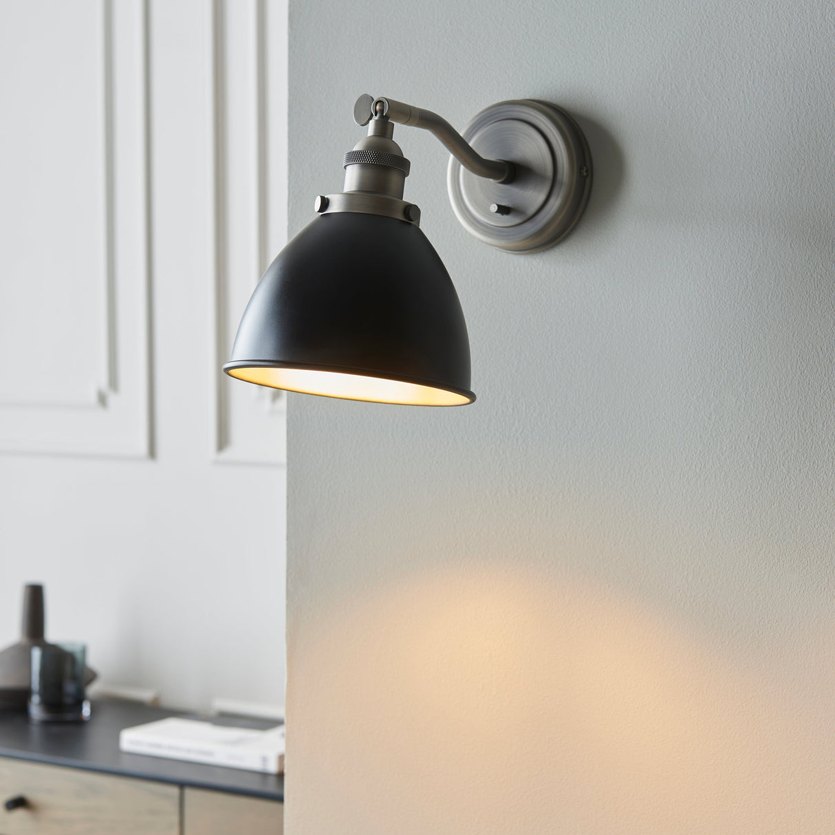 Amos Franklin Wall Light Matt Black & Aged Brass – from Amos Lighting + Home