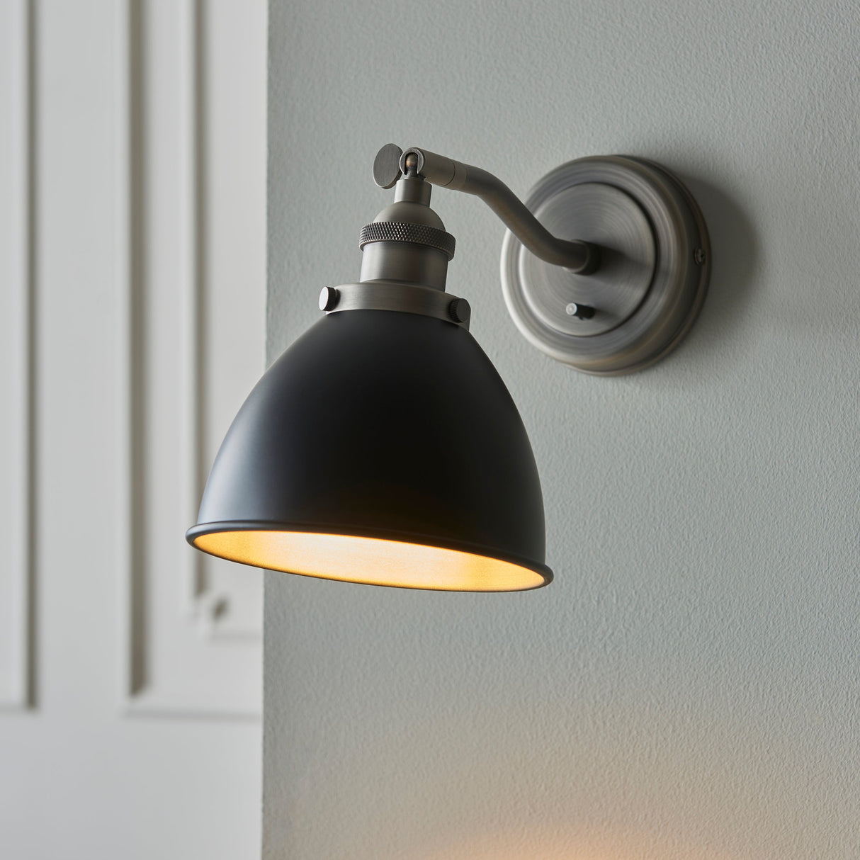 Amos Franklin Wall Light Matt Black & Aged Brass – from Amos Lighting + Home