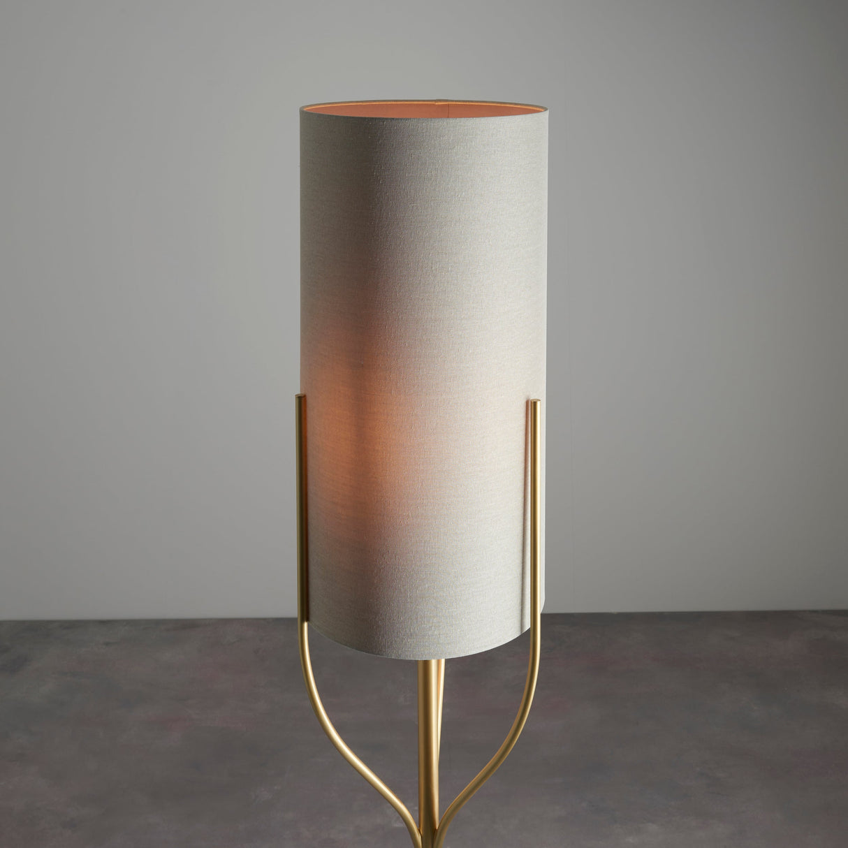 Amos Fraser Satin Brass Floor Lamp with Shade – from Amos Lighting + Home