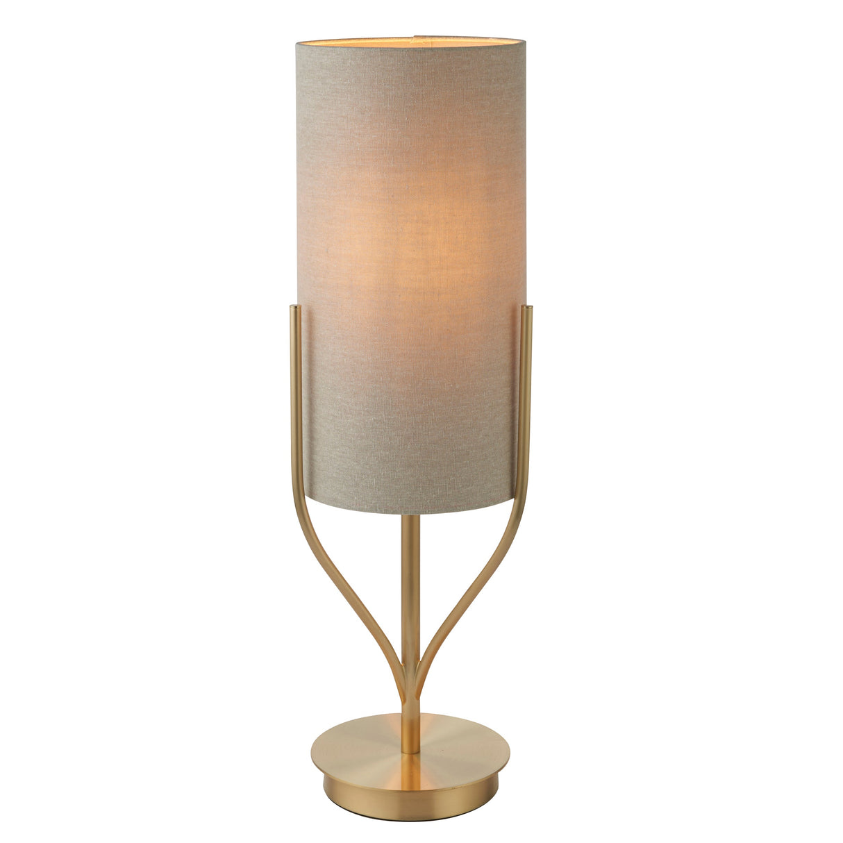 Amos Fraser Satin Brass Table Lamp with Shade – from Amos Lighting + Home