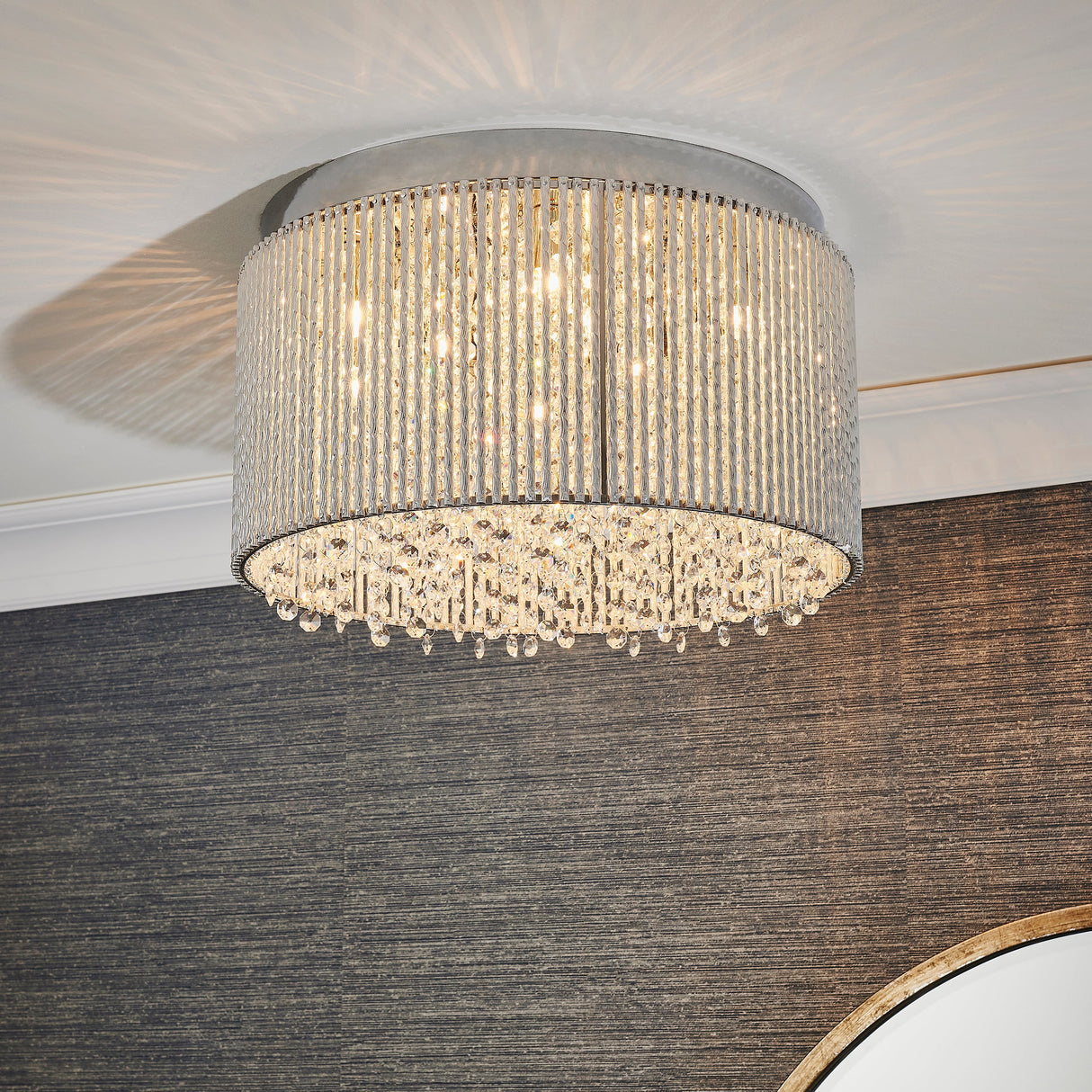 Endon Galina Crystal 10lt Flush Ceiling Light – from Amos Lighting + Home