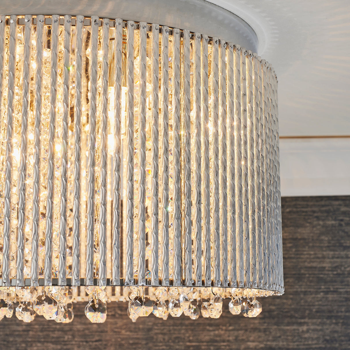 Endon Galina Crystal 10lt Flush Ceiling Light – from Amos Lighting + Home
