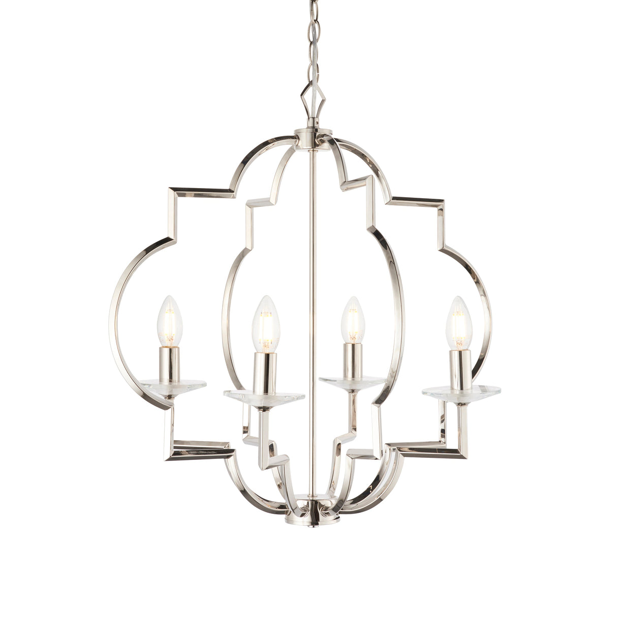 Amos Garland 4lt Chandelier Polished Nickel – from Amos Lighting + Home