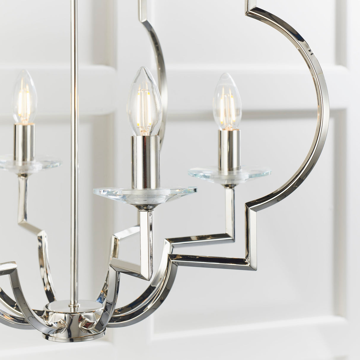Amos Garland 4lt Chandelier Polished Nickel – from Amos Lighting + Home