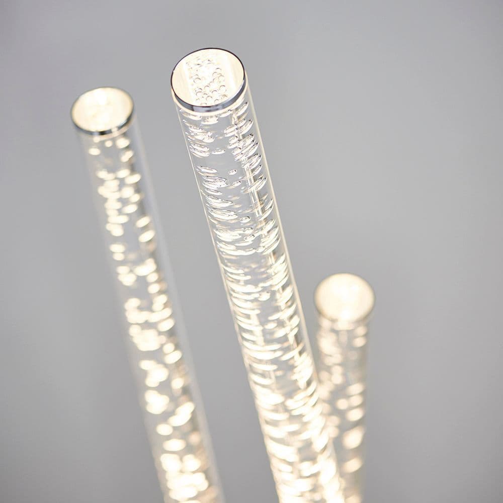 Endon Glacier 3lt floor Lamp Polished stainless steel & clear bubble acrylic