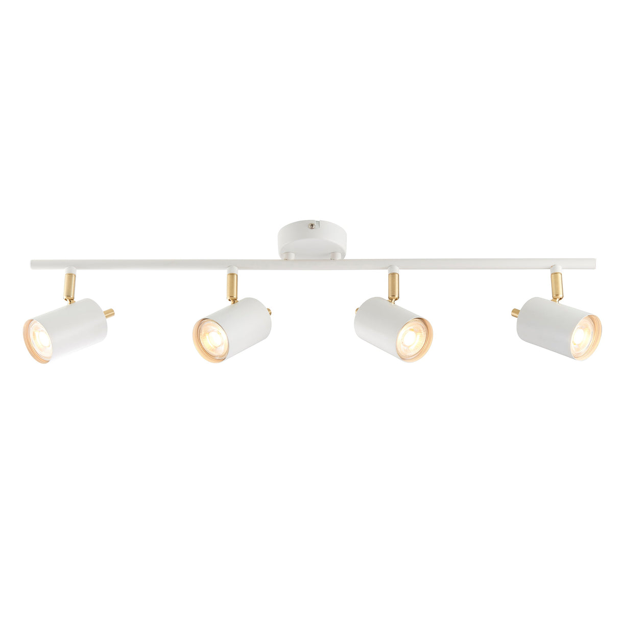 Amos Gull 4 Arm Spotlight Matt White & Satin Brass – from Amos Lighting + Home