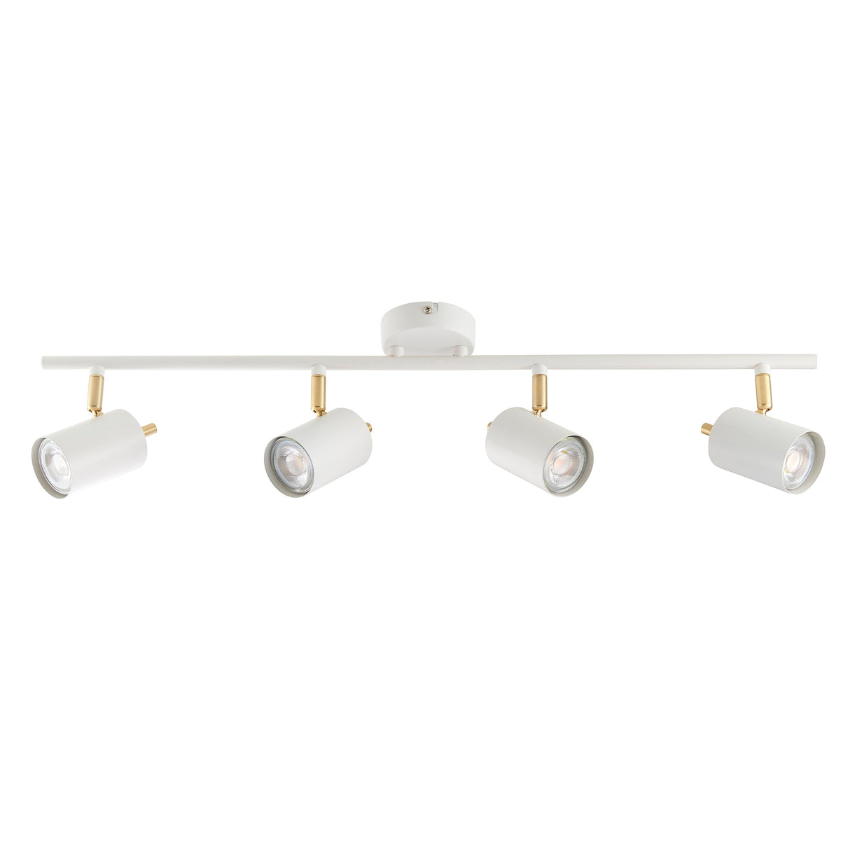 Amos Gull 4 Arm Spotlight Matt White & Satin Brass – from Amos Lighting + Home