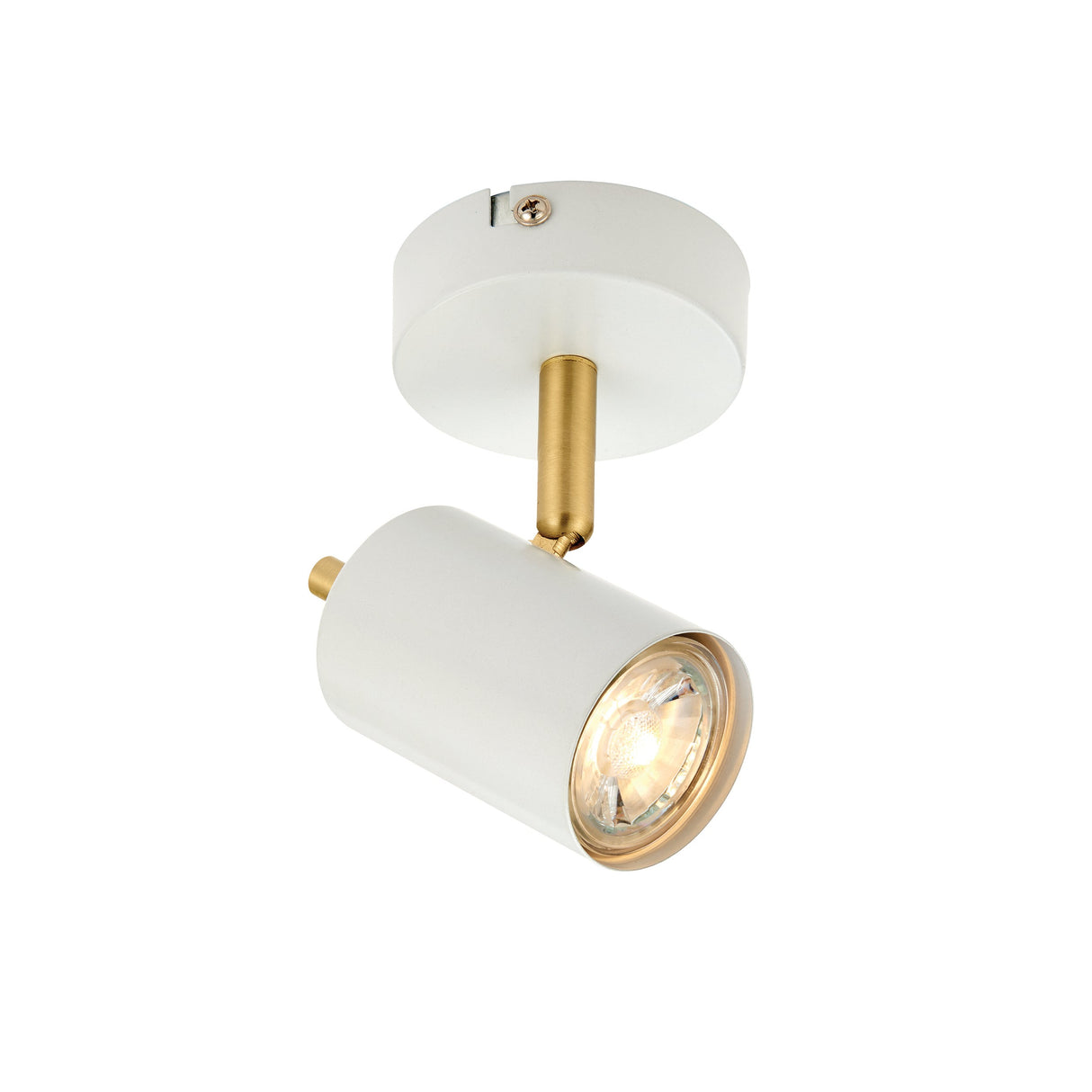 Amos Gull Single Spot Matt White & Satin Brass – from Amos Lighting + Home