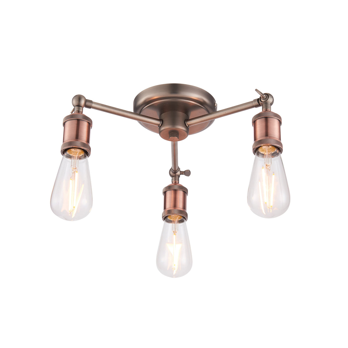 Amos Hal 3lt Semi flush Aged Pewter & Copper – from Amos Lighting + Home