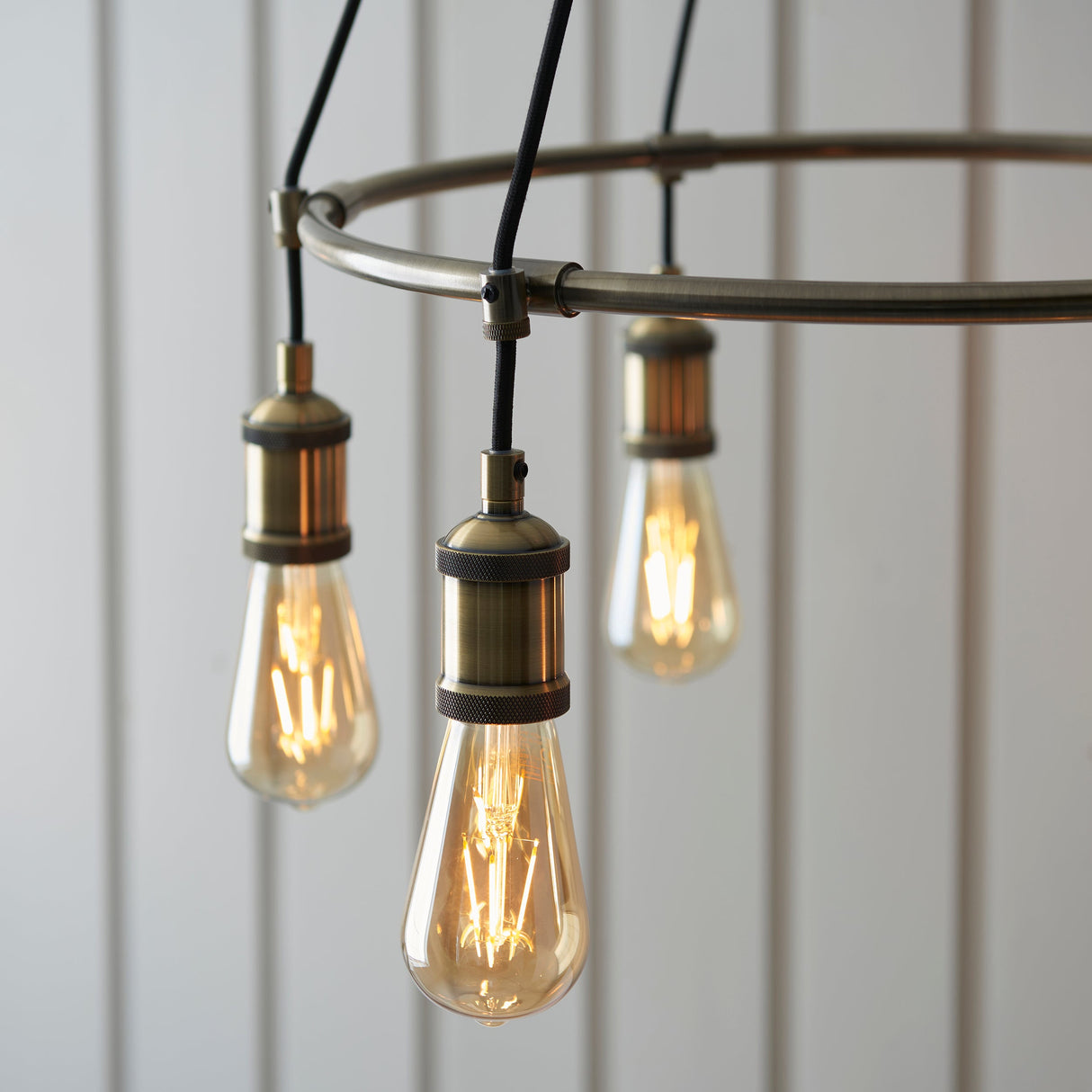 Amos Hal 6lt Cartwheel Pendant Antique Brass – from Amos Lighting + Home