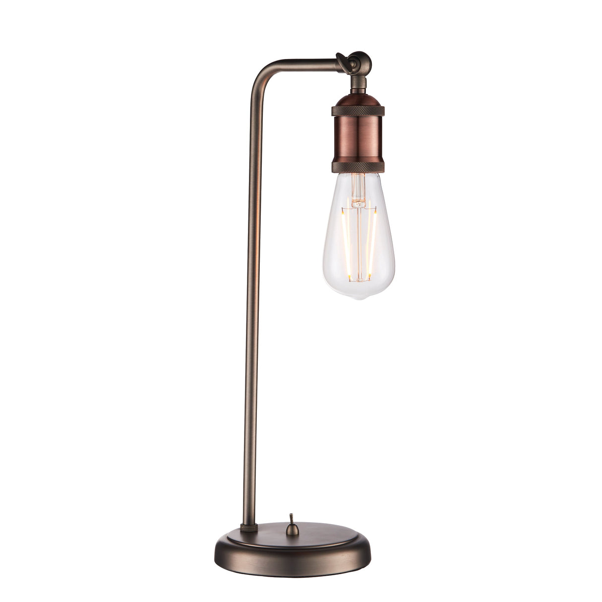 Amos Hal Table Lamp Aged Pewter & Copper – from Amos Lighting + Home