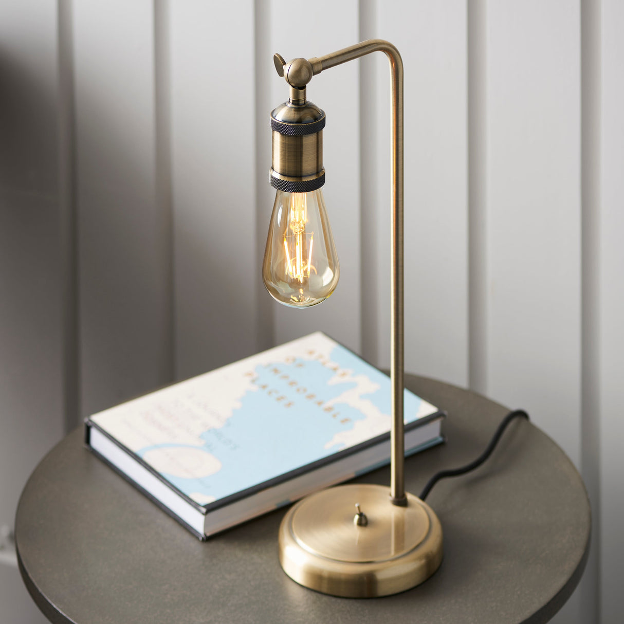 Amos Hal Table Lamp Antique Brass – from Amos Lighting + Home