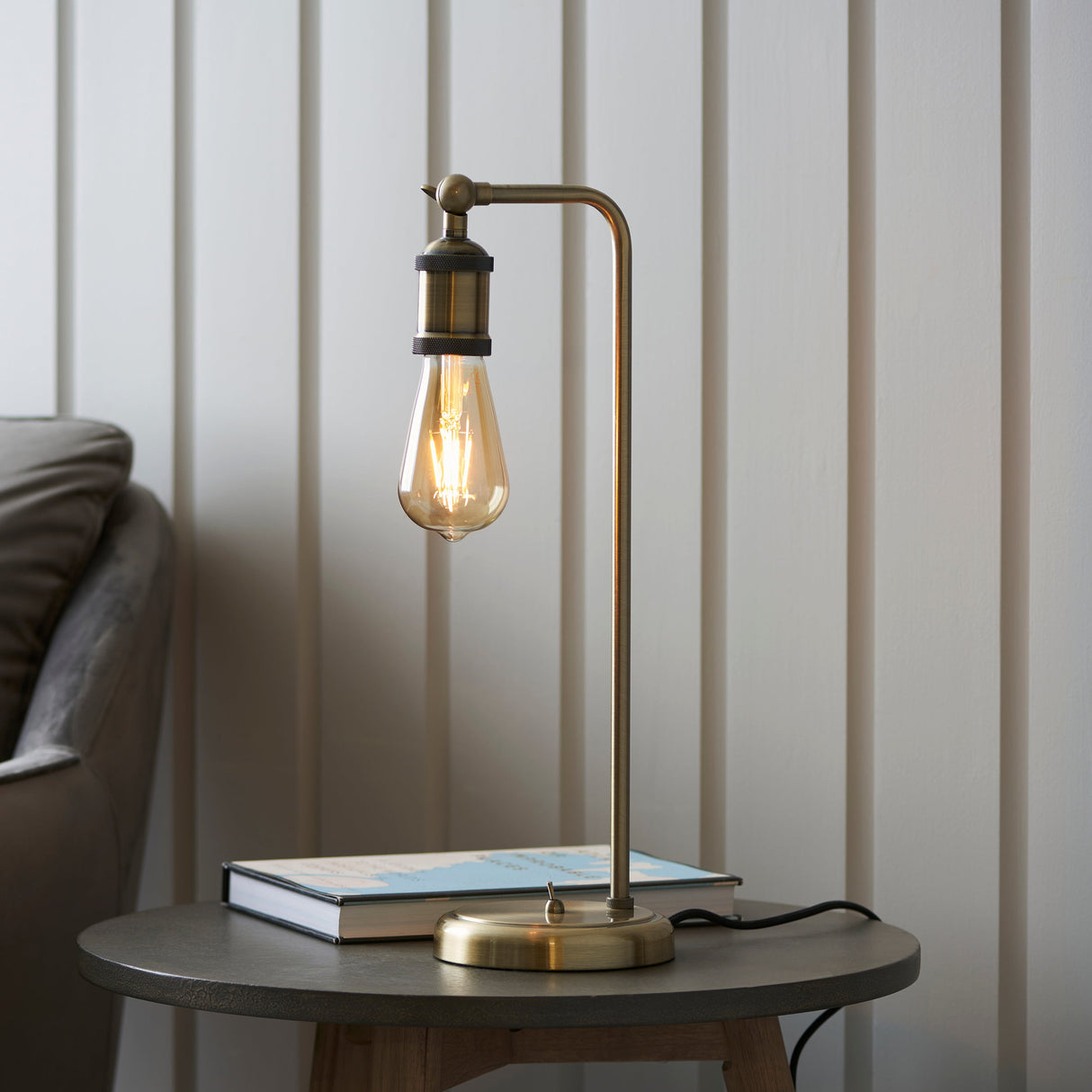 Amos Hal Table Lamp Antique Brass – from Amos Lighting + Home