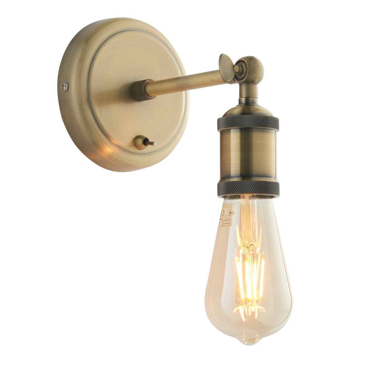 Amos Hal Wall Light Antique Brass – from Amos Lighting + Home