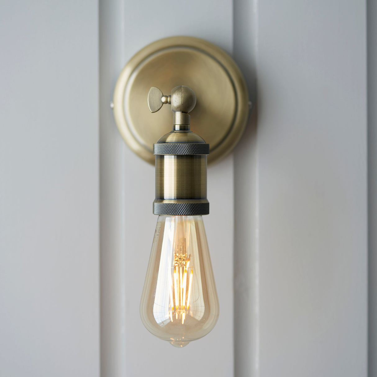 Amos Hal Wall Light Antique Brass – from Amos Lighting + Home