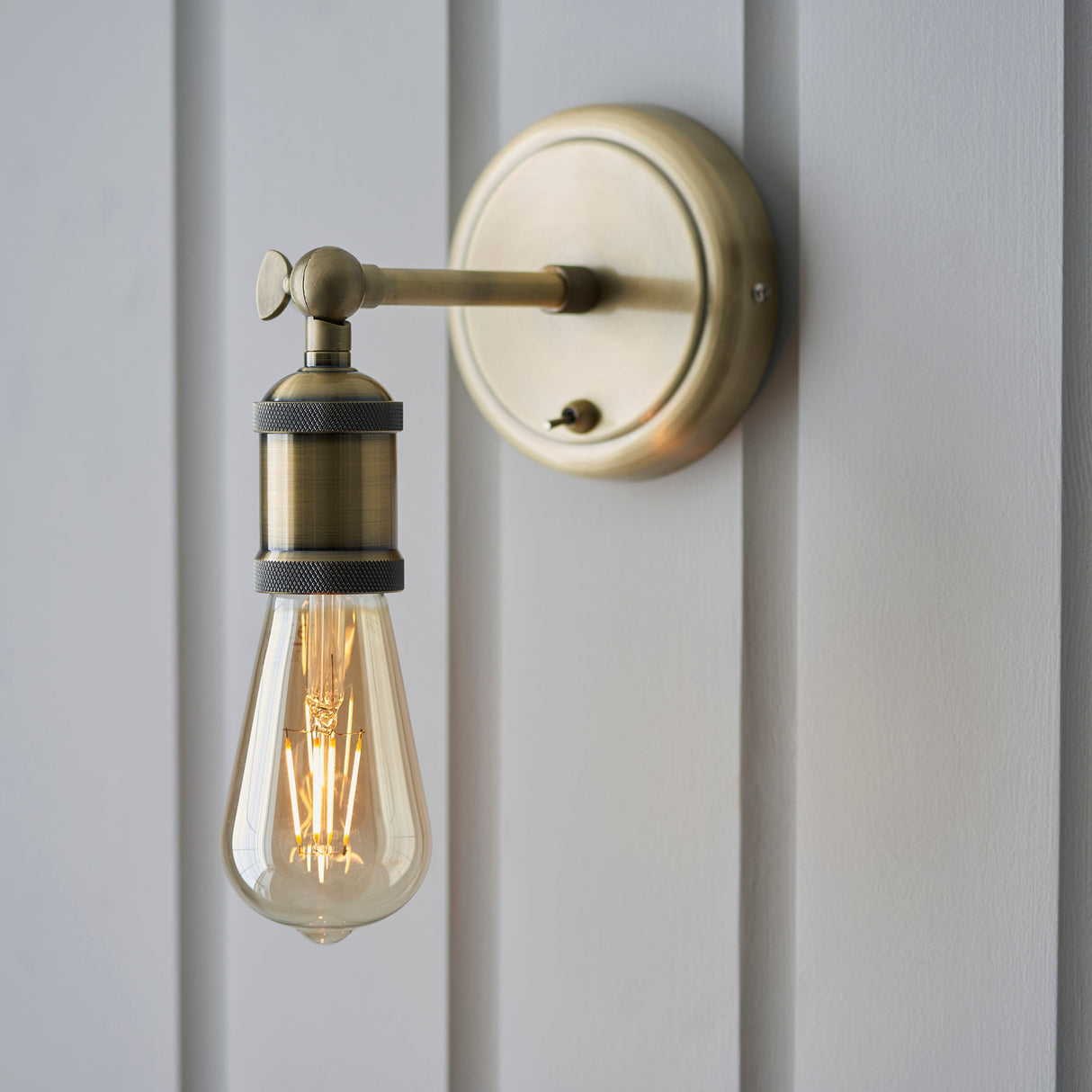 Amos Hal Wall Light Antique Brass – from Amos Lighting + Home