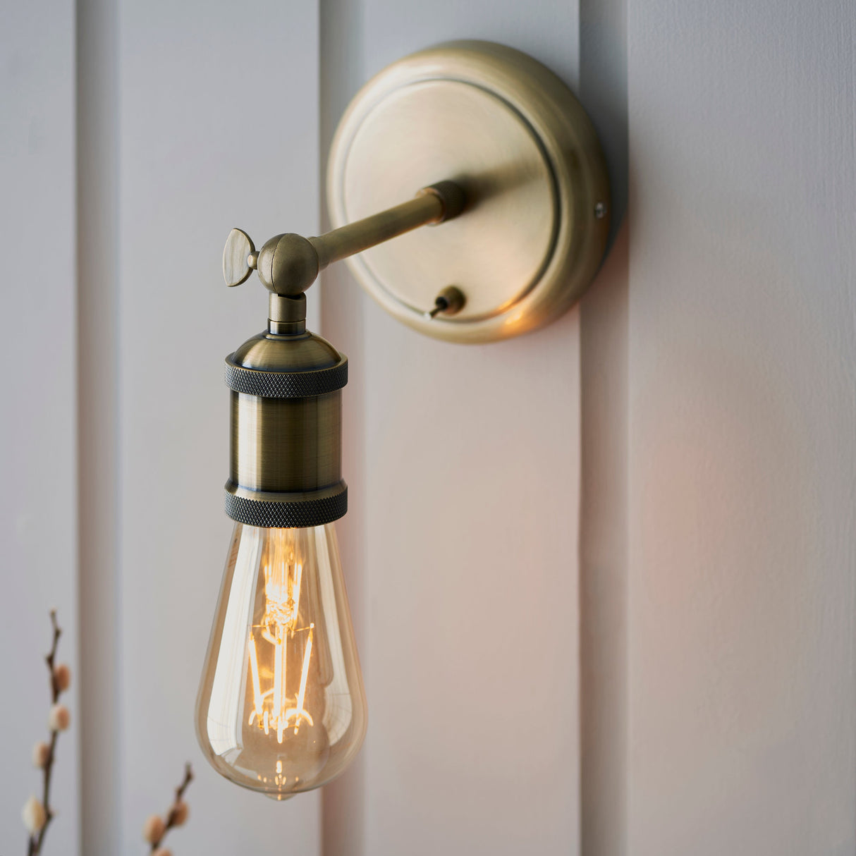 Amos Hal Wall Light Antique Brass – from Amos Lighting + Home