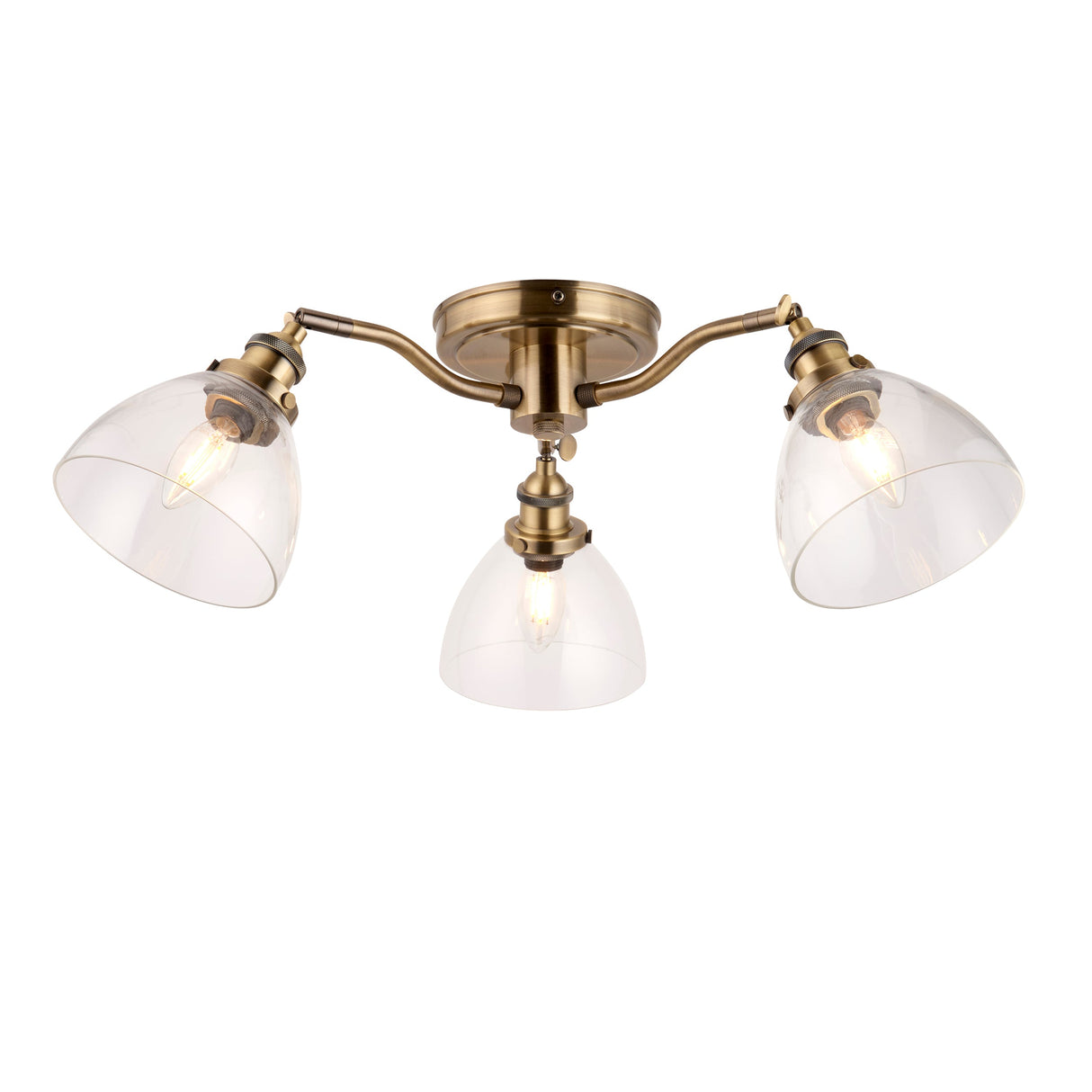 Amos Hansen 3lt Semi flush Antique Brass – from Amos Lighting + Home