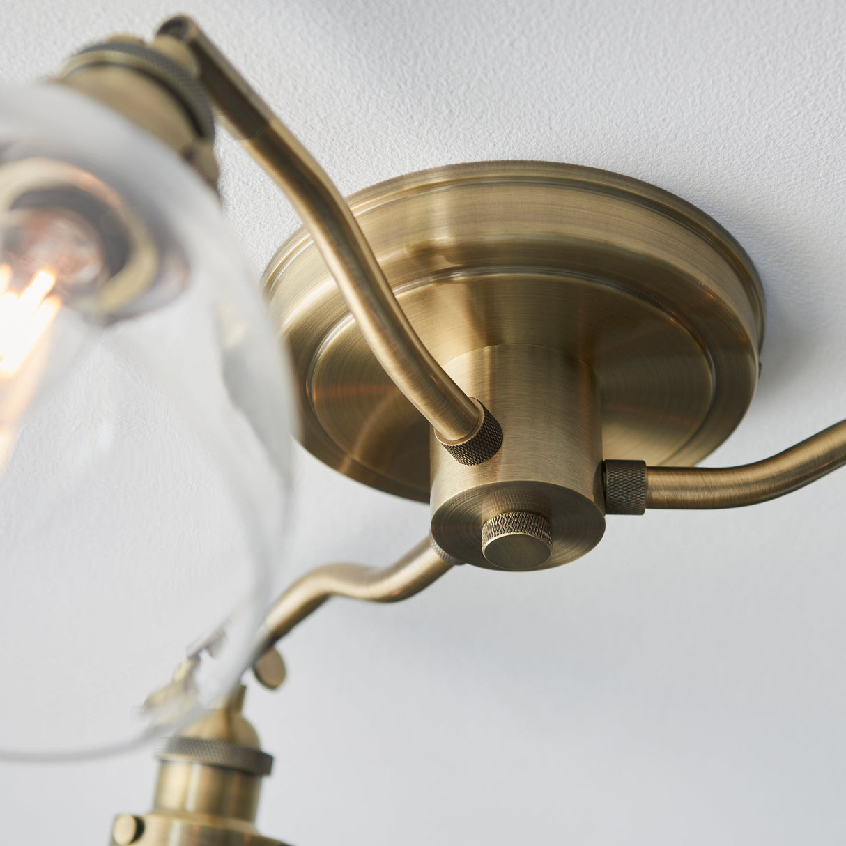 Amos Hansen 3lt Semi flush Antique Brass – from Amos Lighting + Home