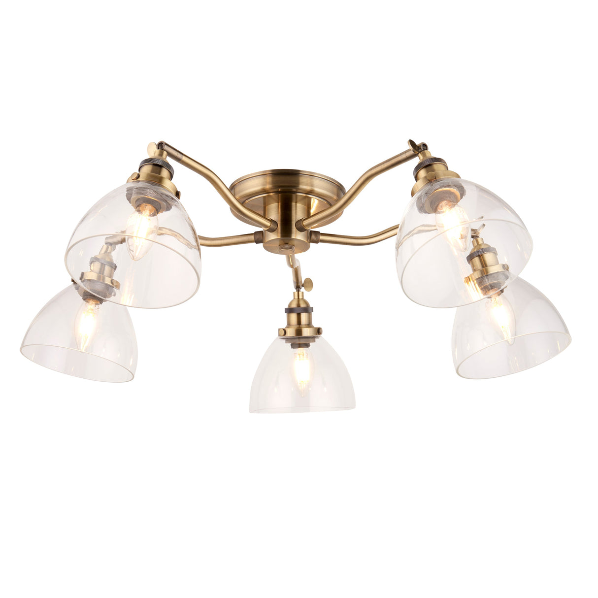Amos Hansen 5lt Semi flush Antique Brass – from Amos Lighting + Home
