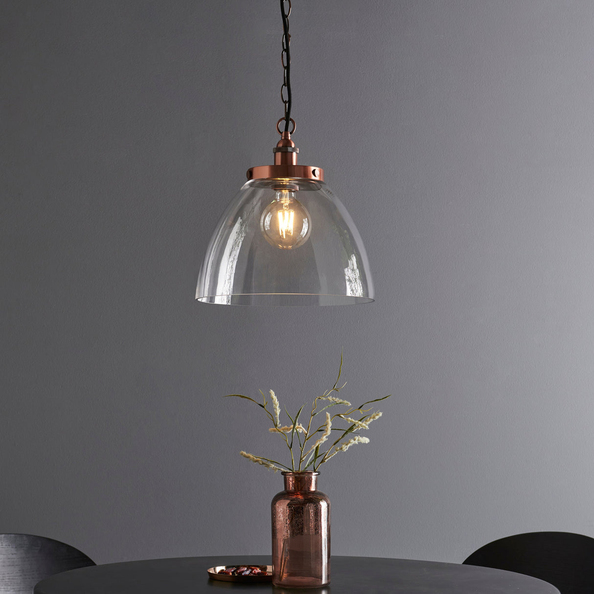 Amos Hansen Grand Pendant Aged Copper – from Amos Lighting + Home