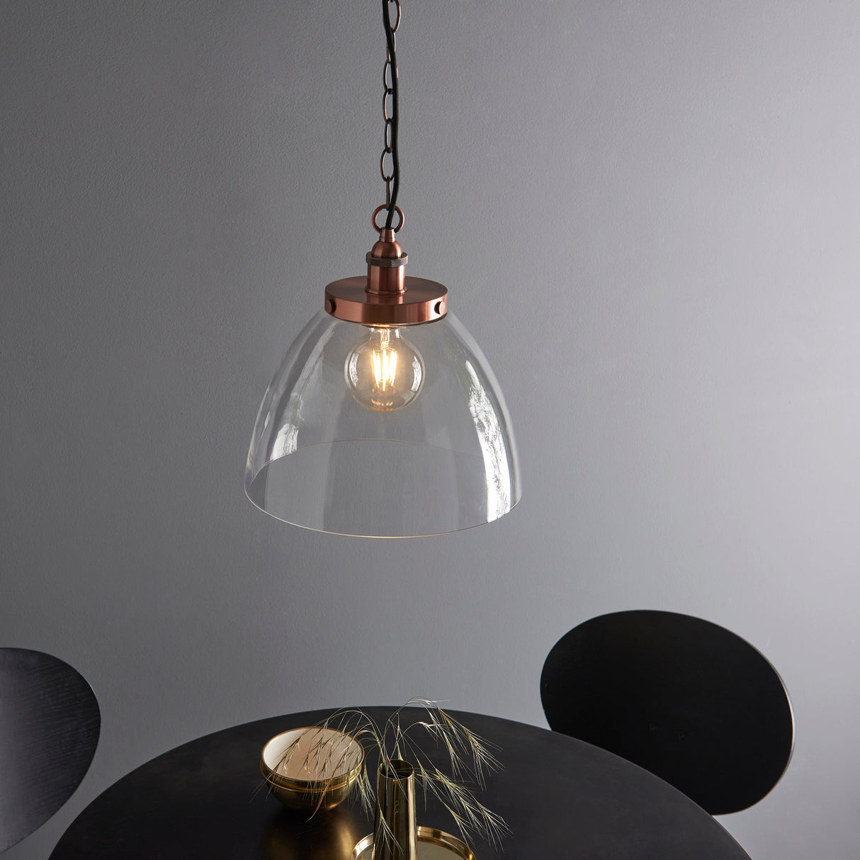 Amos Hansen Grand Pendant Aged Copper – from Amos Lighting + Home